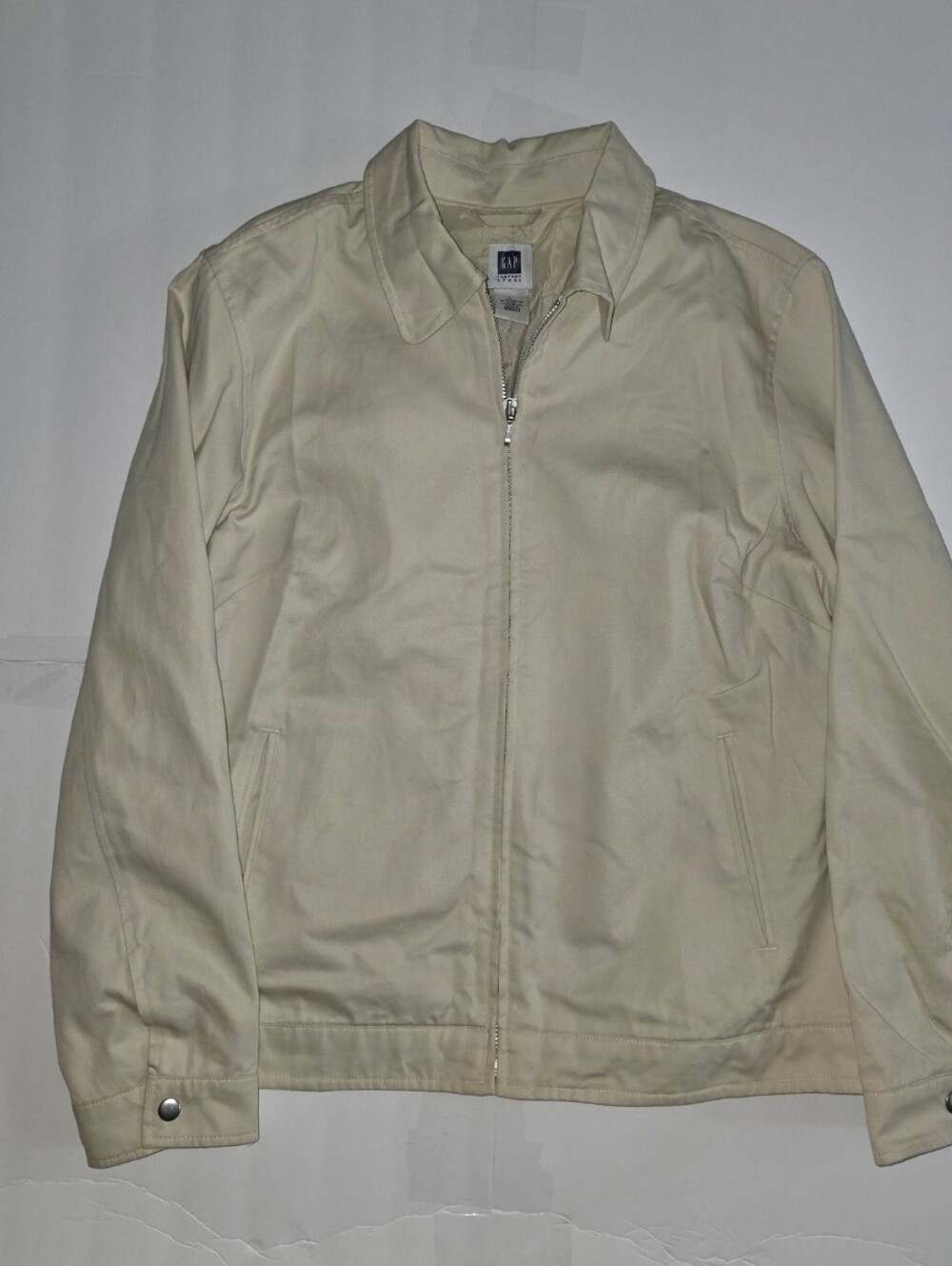 Vintage Gap Jacket Large Women Ivory Full Zip Factory Store Long Sleeve.